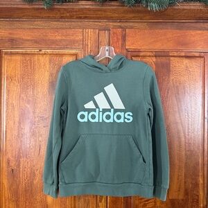 Adidas Men's Olive Green Logo Hoodie